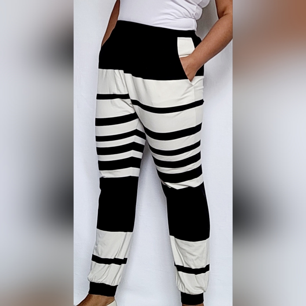 Metalicus Stretch Viscose Super High Rise Baggy Pants Joggers Pull On Large